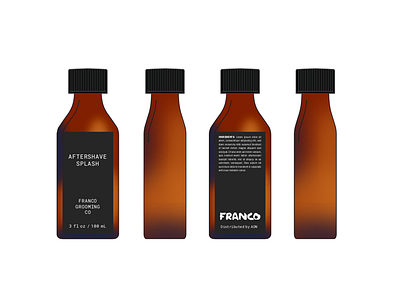 Aftershave bottle illustration packaging type typography