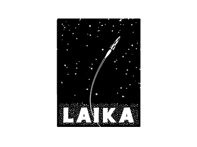 Laika Rocket Scene illustration lettering rocket space spaceship type typography