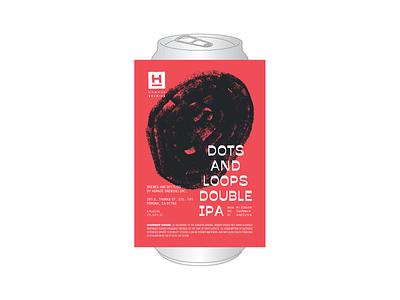 Dots and Loops beer can beer label illustration label artwork label design line art packaging type typography vector