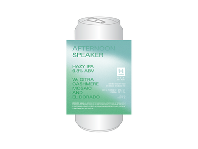 Afternoon Speaker aluminum can beer can beer packaging design illustration label label artwork type typography vector