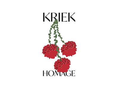 Kriek Homage Label Artwork beer cherry drawing fruit illustration label art type typography