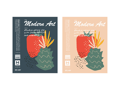 It's "Modern Art"—Duh beer label illustration label label design lettering packaging type typography