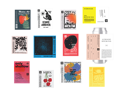 2019 Beer Labels beer branding drawing illustration labels lettering line art packaging type typography