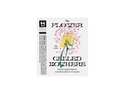 Flower Called Nowhere (Label) beer label branding drawing illustration packaging type typography