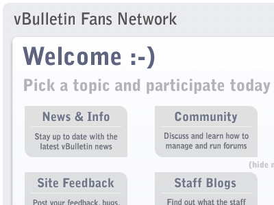 vBulletin Fans Network Layout/Design Concept concept design html5 identify template vbulletin