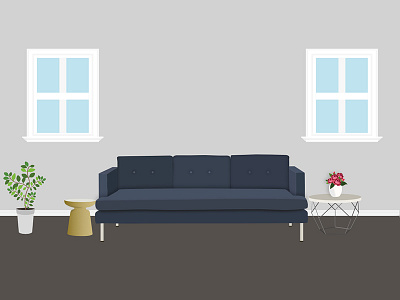 Living Room Scene drawing family room furniture illustration living room room vector