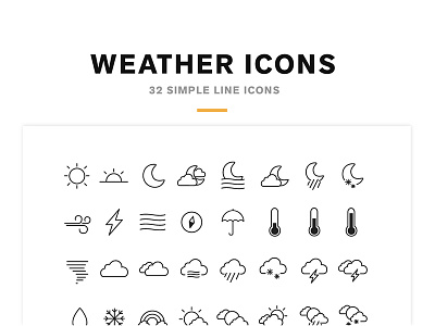 Weather Line Icons cloudy icons line icons minimal rain sunny weather