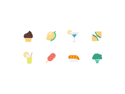 TouchBistro Food Icons colorful icons food food and beverage food and drink food icons icons illustration minimal minimalist ui ux vector vector icons vector illustration