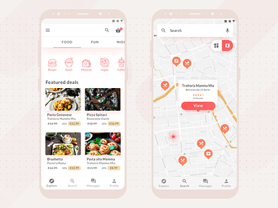 Restaurant and activity booking app activity app booking cart checkout design ecommerce food illustration local local business map material design menu restaurant restaurant app shopping ui ux ux ui design