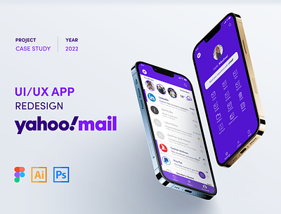 UI/UX Redesign of Yahoo Mobile App android app case study figma illustrator ios ios app photoshop ui ui ux ux xd yahoo