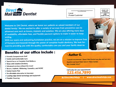 Dentist Eddm Postcard Back side design directmail eddm flyer graphic postcard postcards poster typography