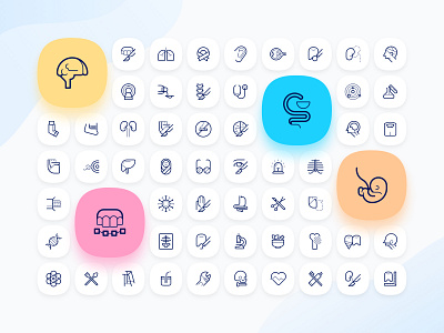 Medical specialty icon set