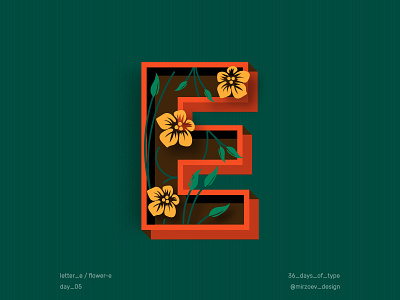 Day_5 / Letter_E 36daydesign 36daysoftype alphabet design eletter flower flower vector graphic letter letterdesign vectordesign