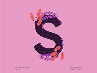 Day 19 / Letter S 36days 36daysoftype 36in36 day19 flower graphicdesign illustration instagram letterdesign lightpink logo logo s pink violet
