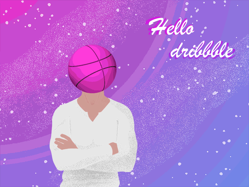 Hello Dribbble! animation art character custom illustration debut design graphic illustration noise space vector vintage