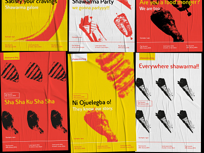 Sample Poster Designs For Shawarma King Branding branding design eximia food halftone identity design illustration king lagos logo nigeria shawarma studio