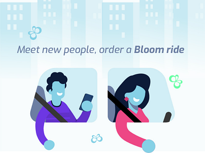 Bloom Brand Illustrations bloom. brand design branding illustration logo ride hailing