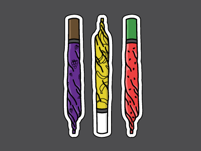 Sticker #2 art banana cannabis design fruits grape graphic illustration joint sticker watermelon