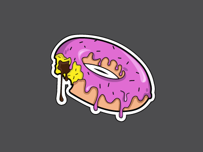 Sticker #3 caramel cartoon colorful design donut graphic illustration sticker toping