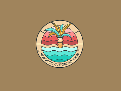 Morocco Sticker design graphic design illustration logo logo design logotype morocco ocean palm sticker