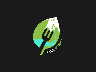 Logo Design art design food fork graphic design illustration logo logo design moon mountain mountains river