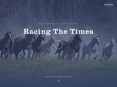 Racing The Times (Header) fullscreen header horses landing page movie play racing scroll sketch sketchapp video