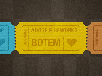 BDTEM Ticket adobe fireworks fireworks free freebie texture ticket vector