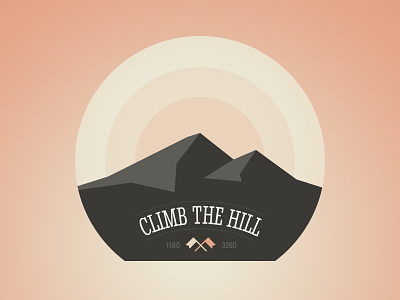 Climb the hill (Badge) adobe fireworks badge climb fireworks hill icon illustration vector