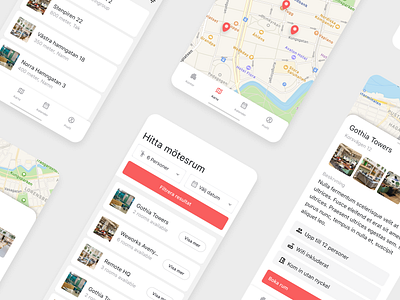 Find a meeting room app booking booking app card ios map ui uidesign