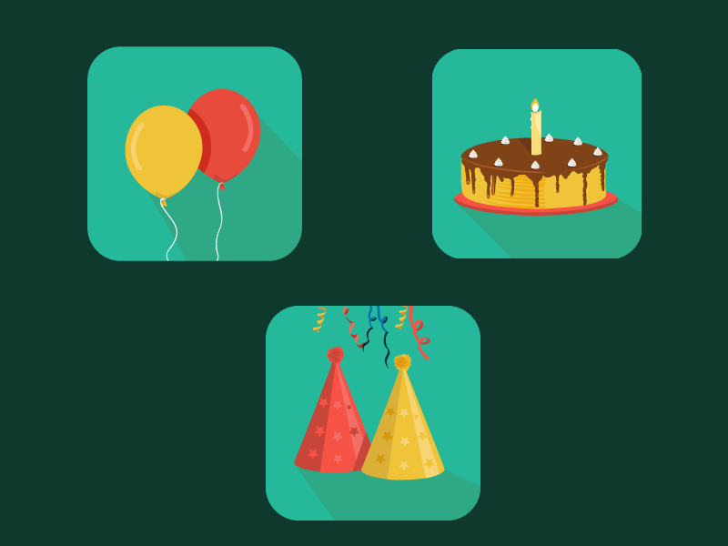 Birthdayicons by Usha on Dribbble