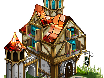 Game-art challenge pt. 2 architecture bree building concept art cottage design game gamedesign house line art medieval