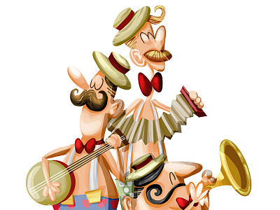 Gents in garments antique band bayou cartoon character characters cute disney funny moustache oldfashioned vintage