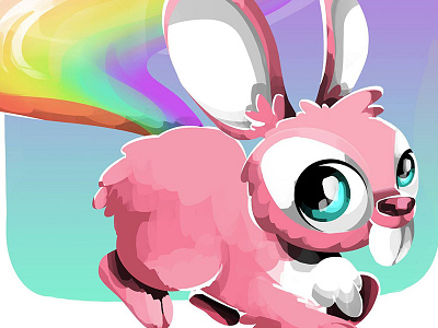 Rainbow Bunny adorable bunny character cute cutesy design easter easterbunny pink rabbit rainbow