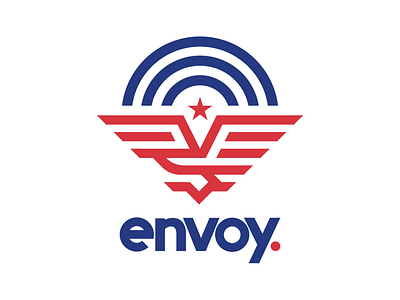Envoy Courier logo & typemark branding eagle logo type