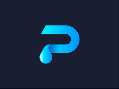 P + Aqua Logo brand gradient icon logo
