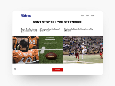 NFL DRAFT 2020 2k20 app design brady draft football landing page news feed nfl rugby web design webdesign wilson