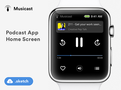 Podcast App concept for Apple watch