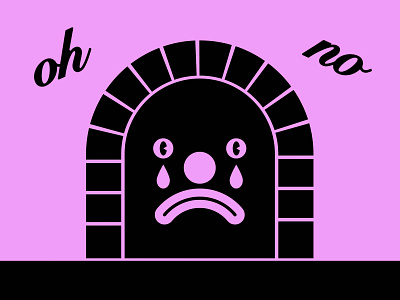 Oh no. bright clown illustration sad vector