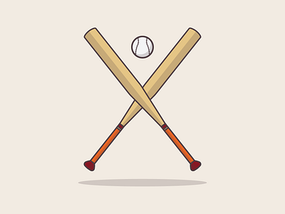 Baseball athletics baseball baseball bat design games graphic design illustration illustrator kawaii art minimalist simple sport vector wellness