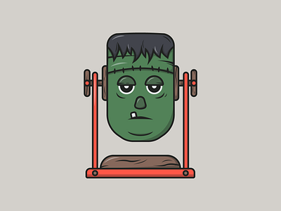 Frankenstein Head character classic film creature frankenstein funny character graphic design halloween horror illustration logo logo design monster science fiction simple illustration vector zombie