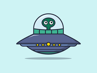 Cute UFO 2 character cosmos extraterrestrial flying saucer funny graphic design green illustration kawaii art logo mascot logo minimalist science science fiction space spaceship ufo