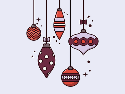 Colorful christmas ornaments christmas colorful design decoration graphic design holiday season illustration illustrator kawaii art magical minimalist ornements snowflake winter