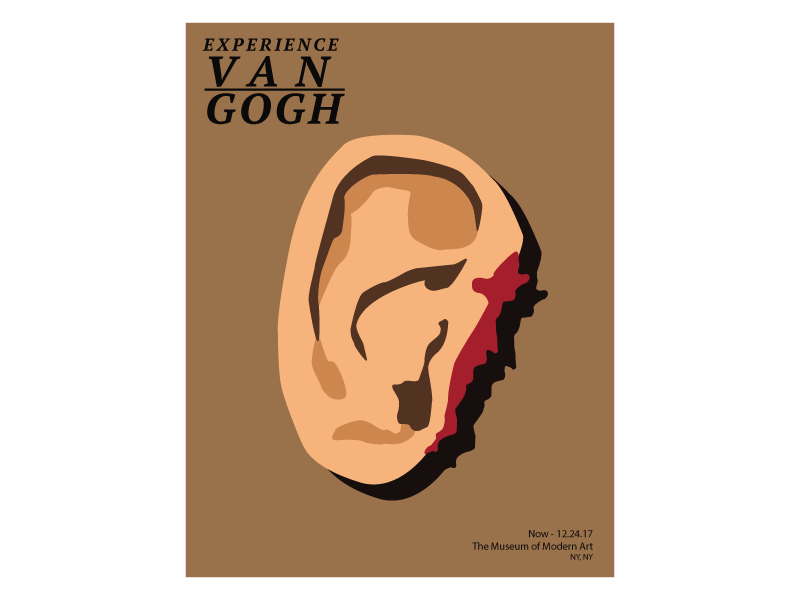 Van Gogh Exhibition Poster ear exhibition gogh ouch poster van