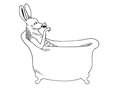 Mild Hare bathtub bunny hare identity mild rabbit wine