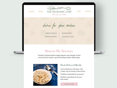 Website for The Ayurvedic Chef brand design brand identity branding collateral design designer designer portfolio logo website website design