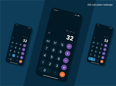 iOS Calculator Redesign apple calculator dark mode design ios product design redesign ui