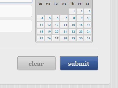 Form blue datepicker form