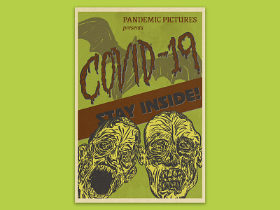 COVID-19 Horror Movie Poster design horror horror movie illustration lettering type typography vector zombie zombies
