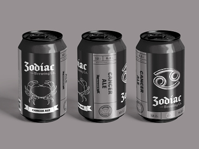 Zodiac Brewing Co. - Cancer beer beer branding beer can beer label branding design illustration logo logo design typography