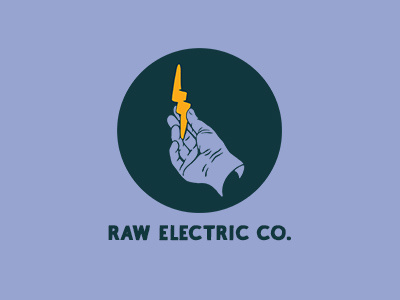 Raw Electric art branding brandings design electric flat illustration illustrator logo minimal vector